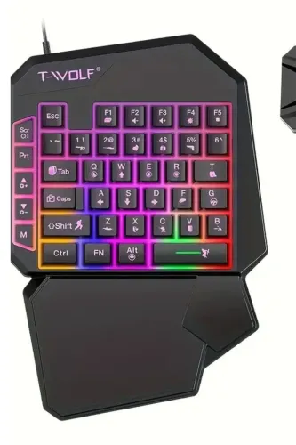 TECLADO DE UMA MÃO COM LED