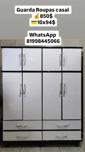Guarda roupa casal novos por 900$ e frete grátis só aqui
