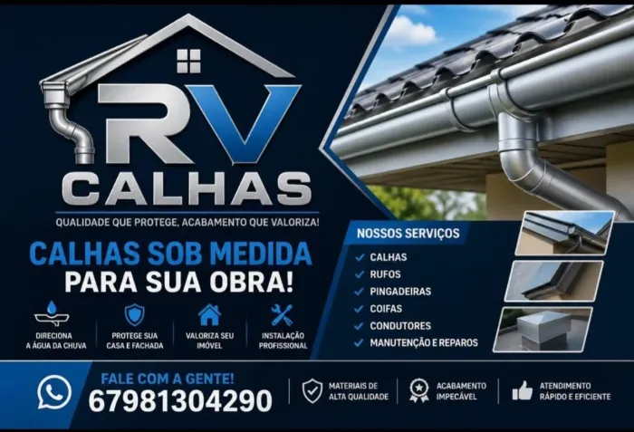 Calhas, rufos e pingadeiras