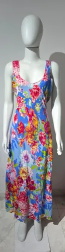 Vestido Floral Viscose Tamanho G