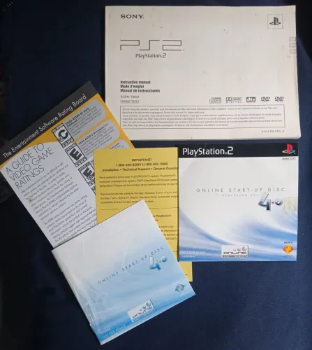 Manual PS2 slim SCPH-79001 + online start-up disc 4 + panfletos