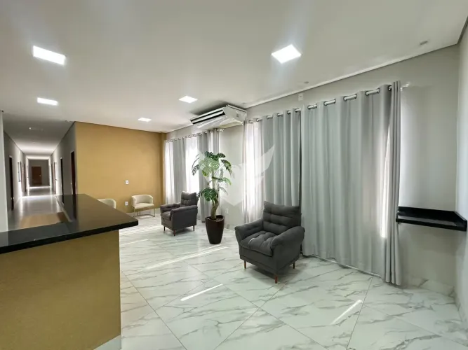 SALA COMERCIAL DISPONÍVEL PARA LOCAÇÃO COM RECEPÇÃO MONTADA