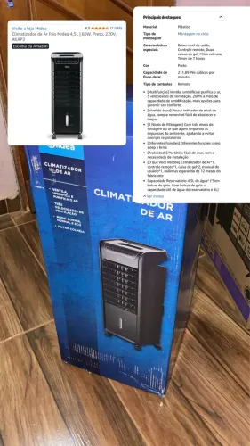 Climatizador de Ar Frio Midea 4,5L | 60W, Preto, 220V, AKAP2
