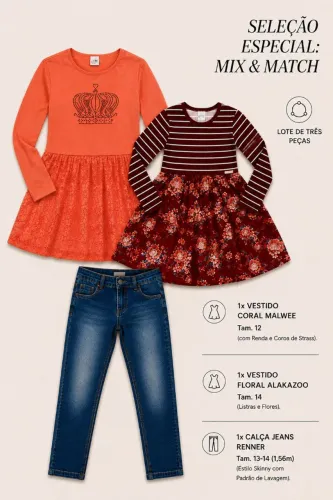 Lote infantil menina tam 12 e 14