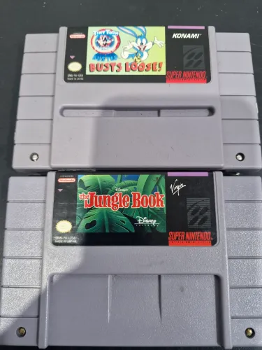 Cartuchos super nintendo jungle book e tiny toon