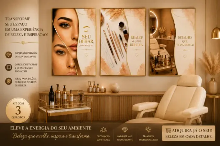 TRIO QUADROS DECORATIVOS ESTÉTICA