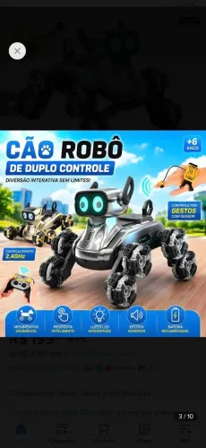 Cachorro Robô Inteligente Infantil Controle Sensor Movimento Com Luzes E Música