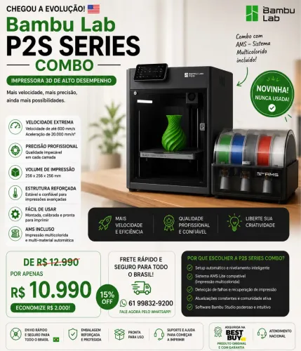 Impressora Bambu lab P2S na caixa