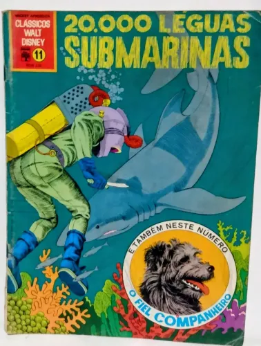 Revista Clássicos Walt Disney - 20.000 Léguas Submarinas - Vol 11 Antigo de 1969
