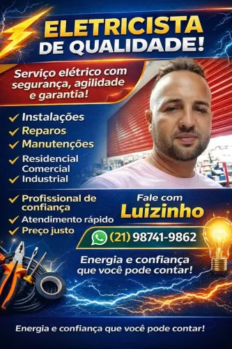 Eletricista Nilópolis 24hr. Peça seu orçamento pelo zao, PG. Cartão, dinheiro ou Pix.