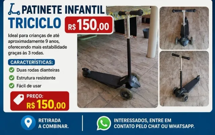 Patinete infantil triciclo