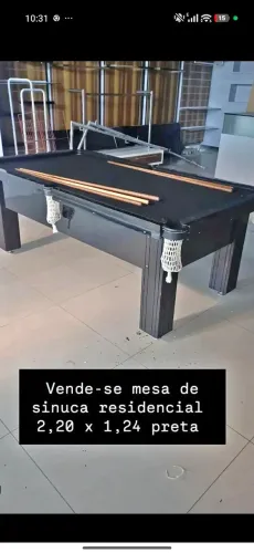 MESA DE SINUCA RESIDÊNCIA 2,20 x 1,24 PRETA