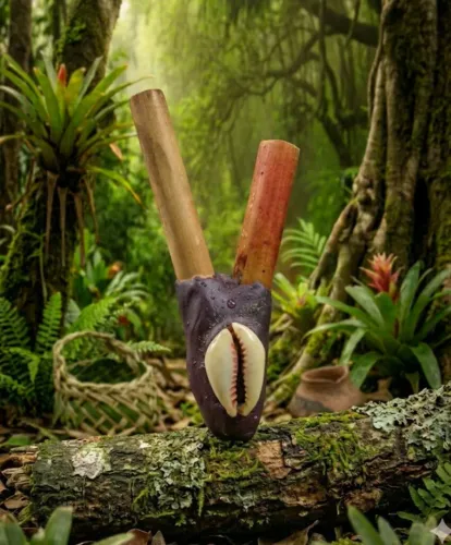 Kuripe Aplicador De Rapé Artesanal - Cobre E Bambu (Energia E Fluidez) artesanato índio