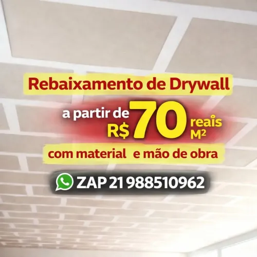 Drywall de Qualidade: Rebaixamento a partir de R$ 70/m²!