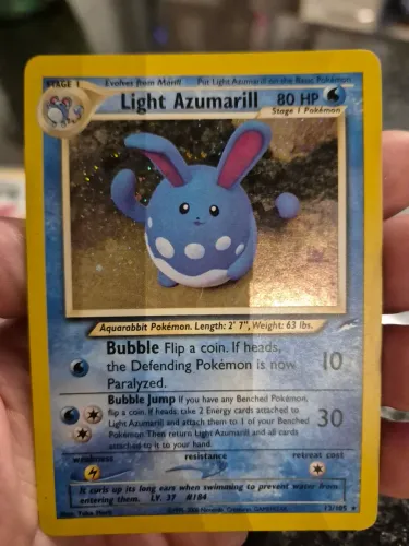 Carta Pokémon Light Azumarill Holo Rara - Neo Destiny Original Inglês