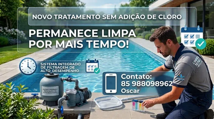 Limpeza de piscina sem cloro.