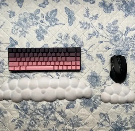 Apoio de Pulso Branco Fofo para Setup Gamer