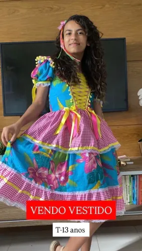 Vestido de quadrilha 12-13 anos