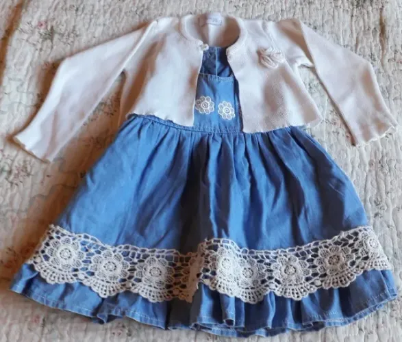 Vestido Jeans com bolero de la importado tam 2