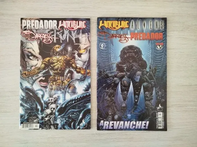 Kit HQ Quadrinhos Predador e Witchblade e Aliens e The Darkness (2 volumes)