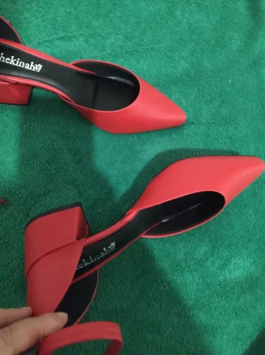 Sapato Scarpin Salto Bloco Vermelho! Calça 37, Novo.