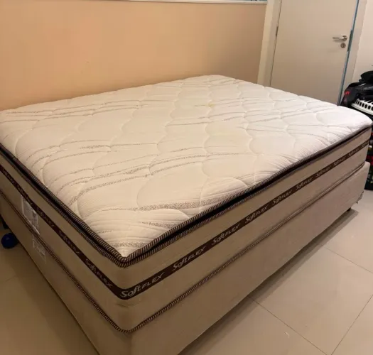 Conjunto box casal Veneza + colchão softflex