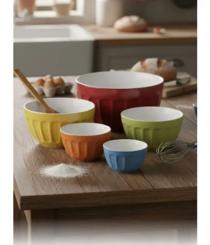 Conjunto de tijelas em cerâmica novo na caixa. Temos branco liso também