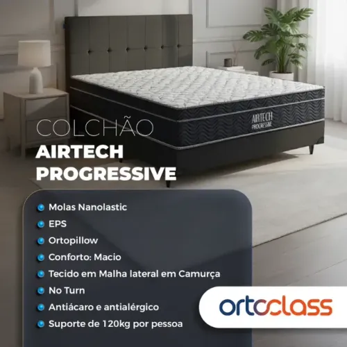 Colchão Casal Air Tech Molas Ensacadas Macio e Resistente