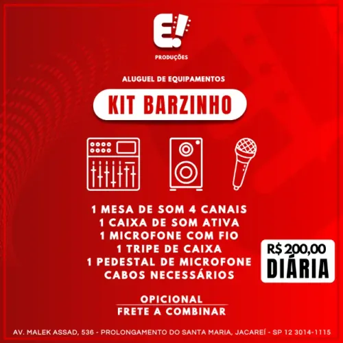 Aluguel de Equipamentos de Som - Kit Barzinho