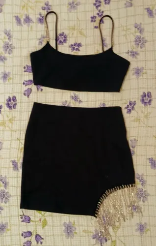 conjunto shein top e saia p