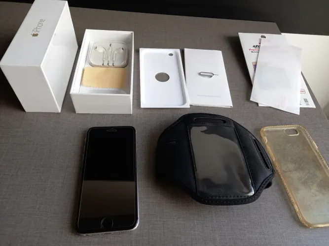 Iphone Apple 6 128 Gb - com todos os itens da foto e precisa des blo quear o aparelho