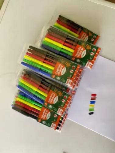 Kit 89 Estojos Canetinha caneta hidrográfica 6 cores Hidrocor infantil Escolar Leo &Leo