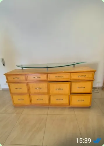 Armário com gavetas Arquivos com Tampo de Vidro