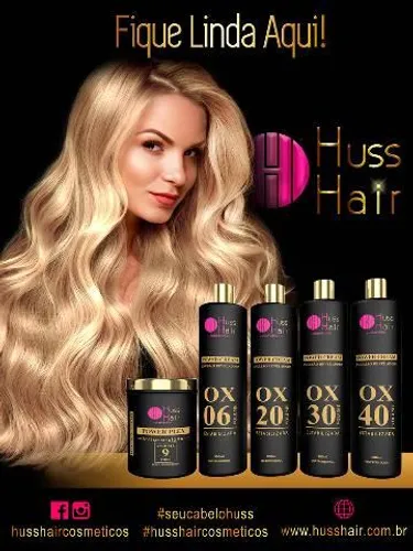 Água oxigenada Creamy HUSS HAIR Cosméticos.900Ml Uso Profissional