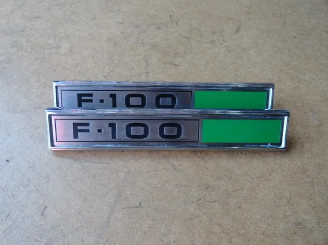 Emblema Lateral F-100 1980 À 1982 Original Cromado - Par