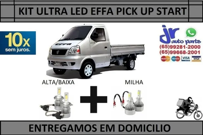 Kit Lampada Ultra Led Picape Start Effa 6000K 12V 24V