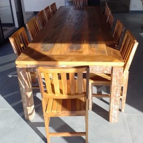 Mesa De Demolição Com Patina Creme