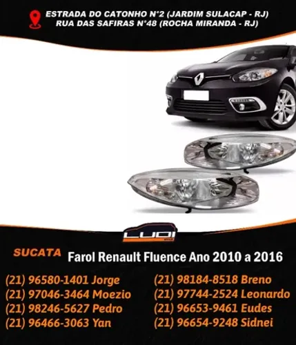 Farol Renault Fluence Ano 2010