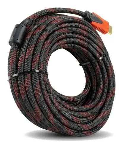 Cabo Hdmi 10m High Speed Blindado Resistente Pino Dourado