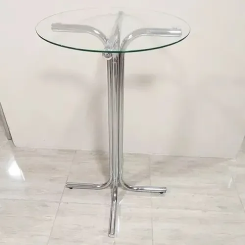 MESA BISTRÔ CROMADA COM VIDRO 60CM (NOVA DIRETO DA FÁBRICA)