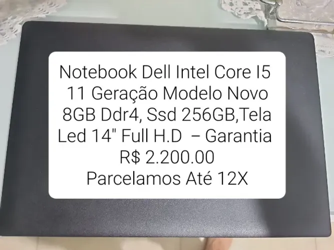 Notebook Dell Intel Core I5 / 11 Geração,8GB Ddr4,Ssd 256GB,Tela 14'' - Garantia.