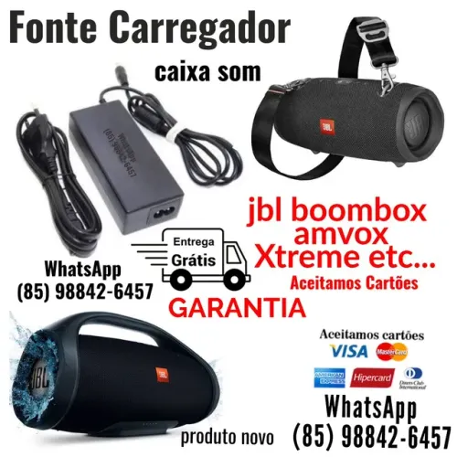 Carregador e fonte para boombox 1 e 2 Xtreme amvox mondial caixa jbl Entrega Grátis 