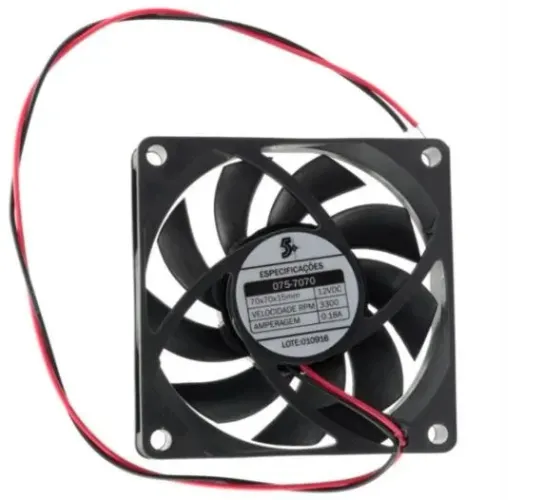 Cooler Micro Ventilador 70x70x15 Mm 12v Dc Mini 7cm 70mm Fan  Arduino Automação COD-CP676 
