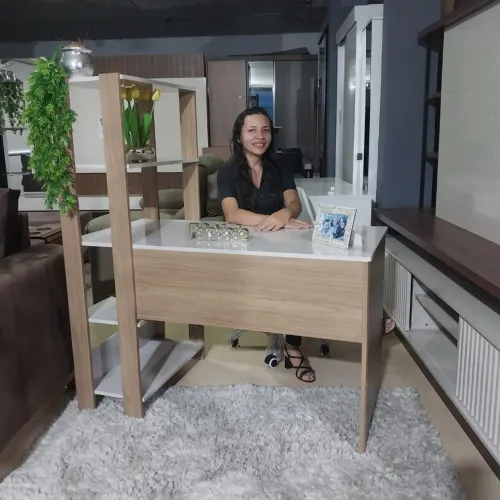 Nova a pronta entrega- Mesa de escritório - Escrivaninha com armário - montagem grátis
