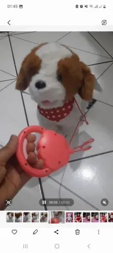 Cachorro de Pelúcia Interativo com Coleira eletronico e Guia
