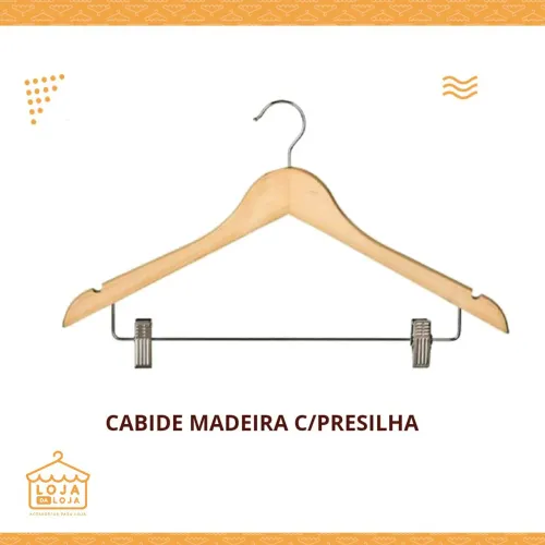 Cabide Saia de Madeira Presilha - (unidade)