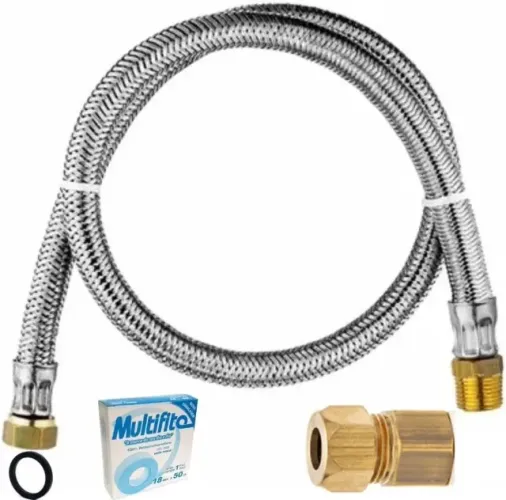Kit Instalaçao Mangueira + adaptador Gás Encanado P/Fogão ou Cooktop (Novo)