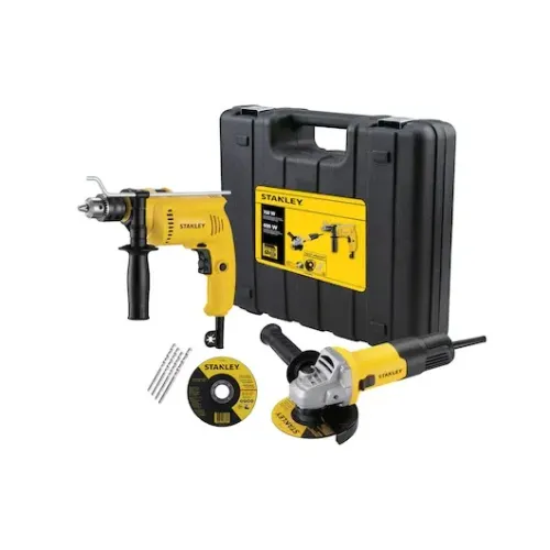 Kit Esmerilhadeira Angular De 4-1/2? 115mm 750W Com Furadeira De Impacto 13mm 600W 