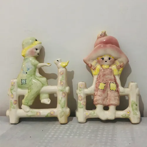 Enfeites de porcelana crianças caipiras