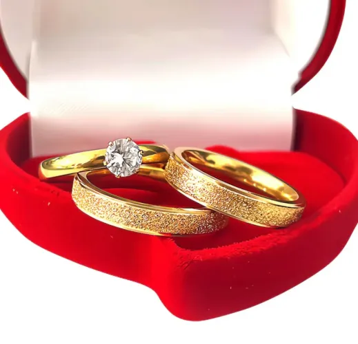 Par de alianças de casamento cor ouro 18k moderno fina diamantado brilhante